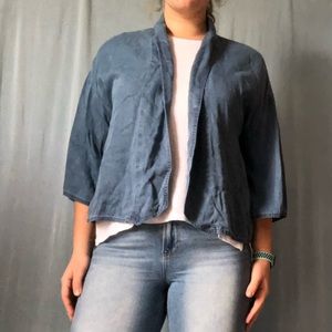 Fun cropped denim cardigan